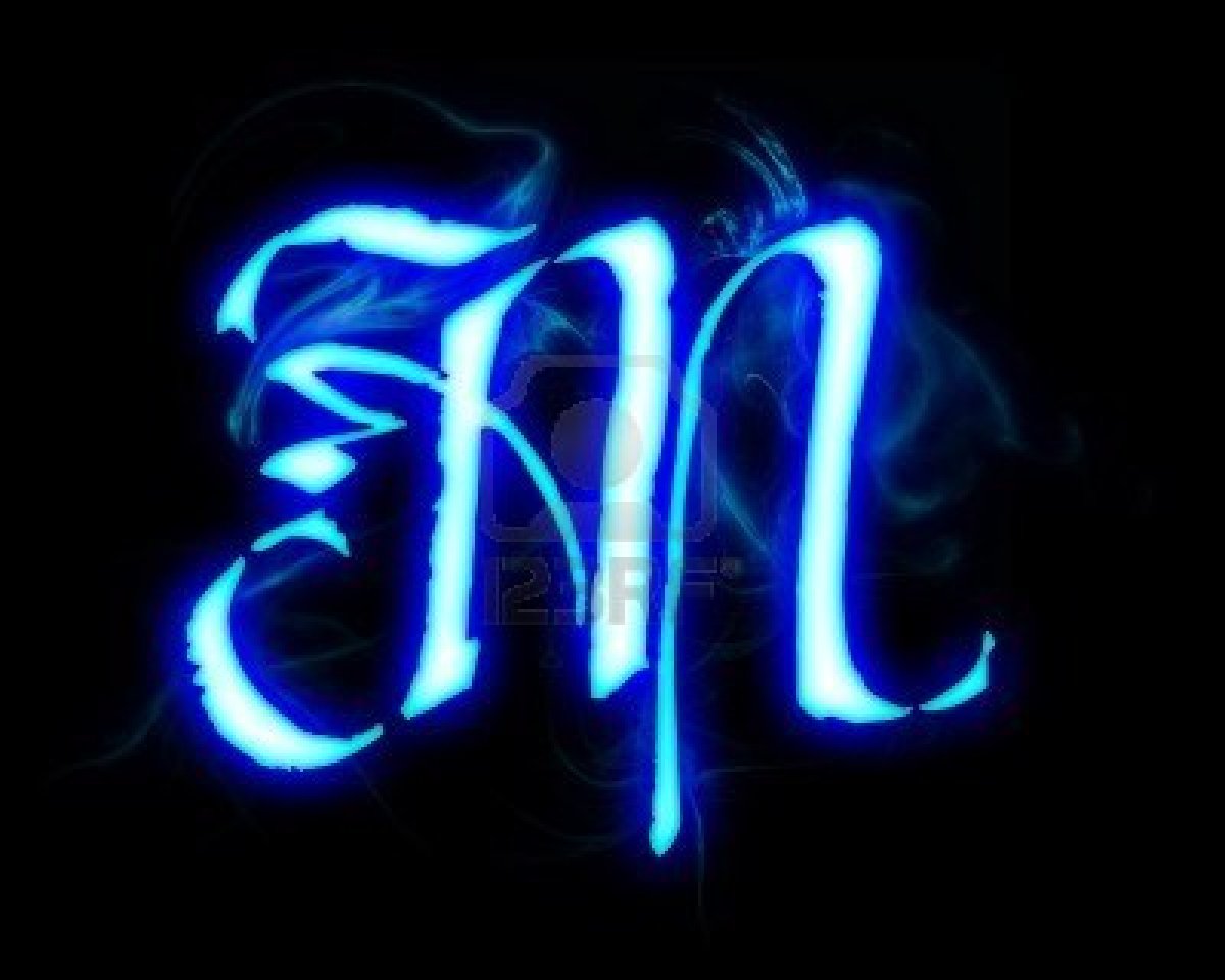 Blue Flame Magic Font Letters