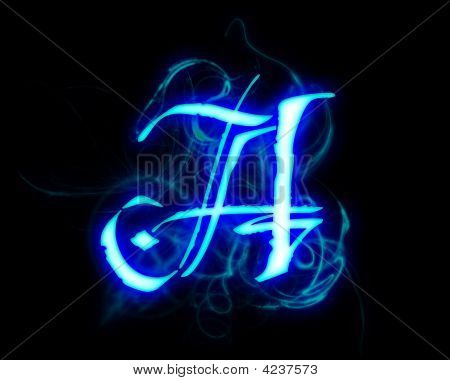 Blue Flame Magic Font Letters