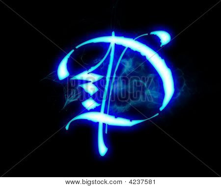 Blue Flame Magic Font Letters