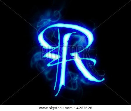 Blue Flame Magic Font Letters