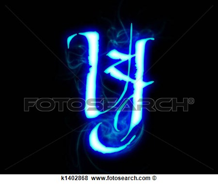 Blue Flame Magic Font Letters