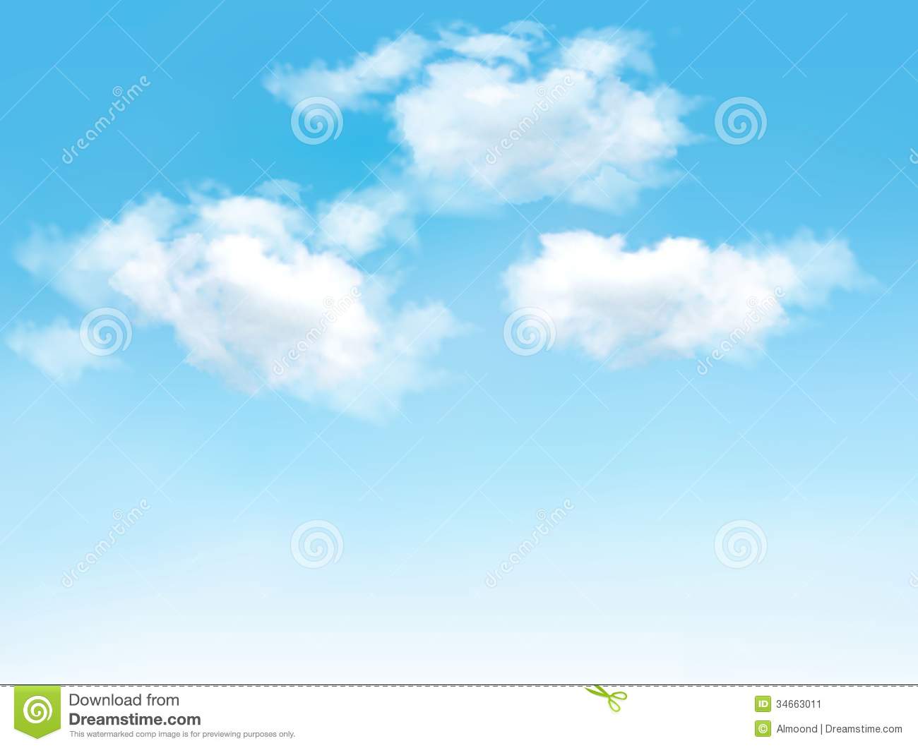 Blue Sky with Clouds Background Vector