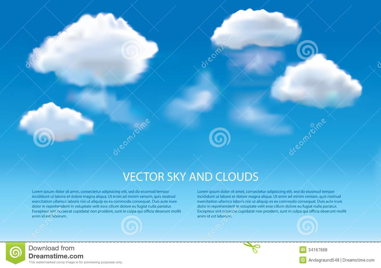 Blue Sky with Clouds Background Vector