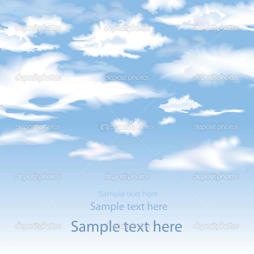 Blue Sky with Clouds Background Vector