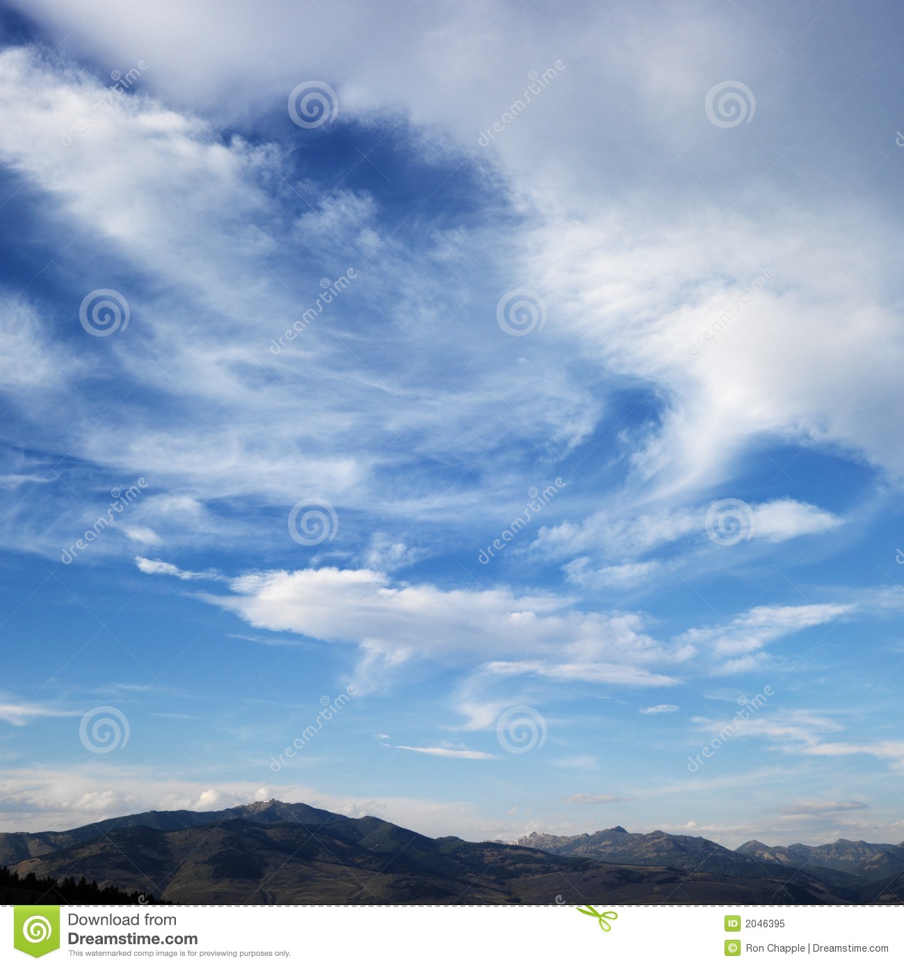 Blue Sky with Clouds Mountains