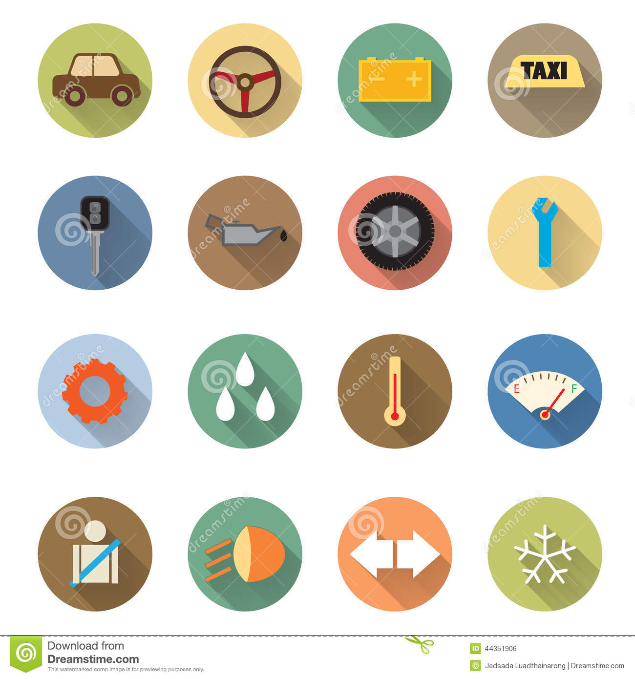 13 Automotive Repair Flat Icon Design Images