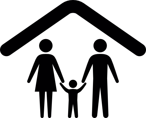 Ceiling Under a Family Vector Icon Outline