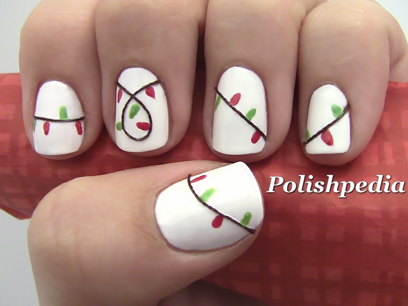 Christmas Lights Nail Art