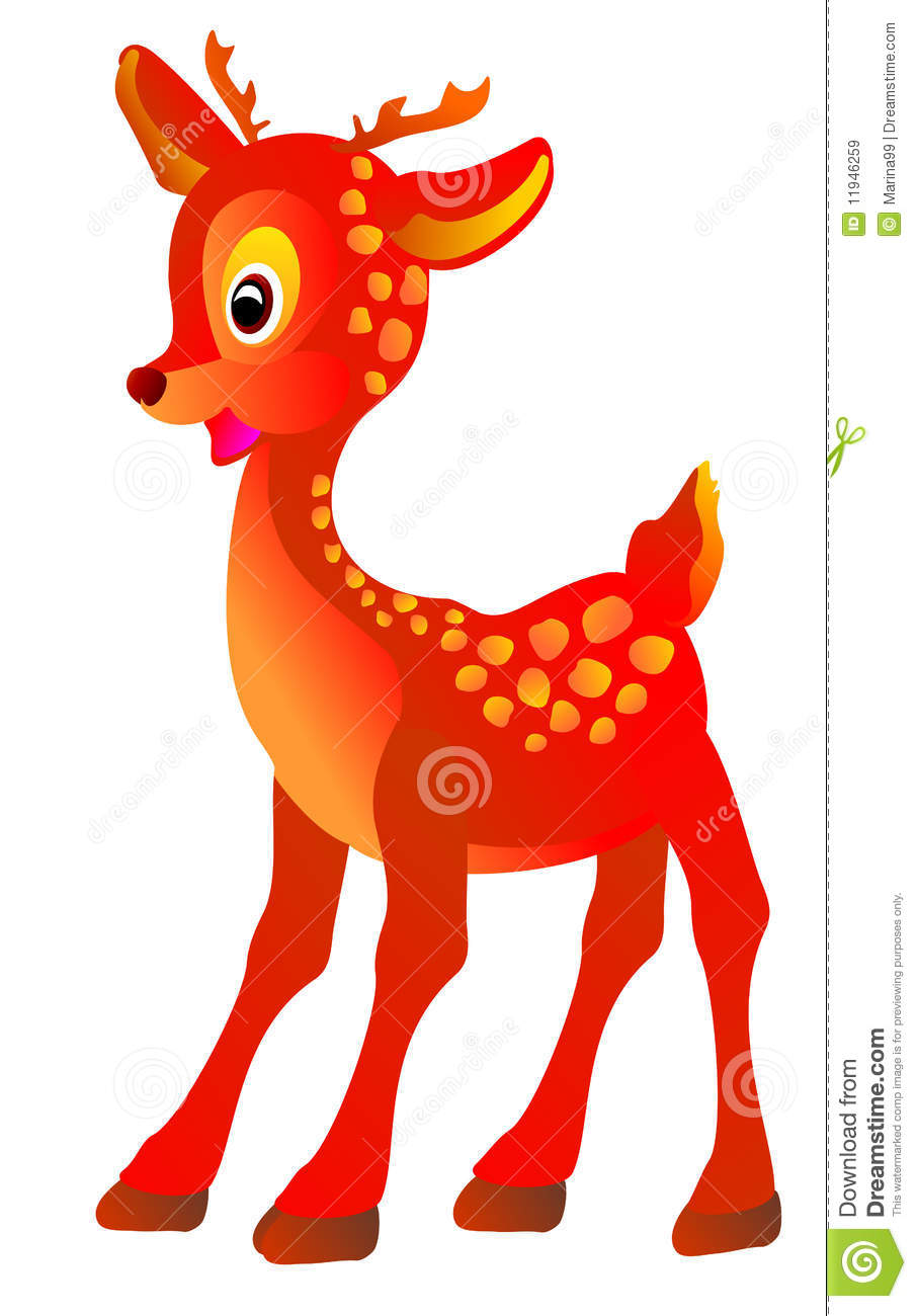 Cute Cartoon Baby Deer Clip Art