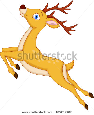 Cute Cartoon Deer Running