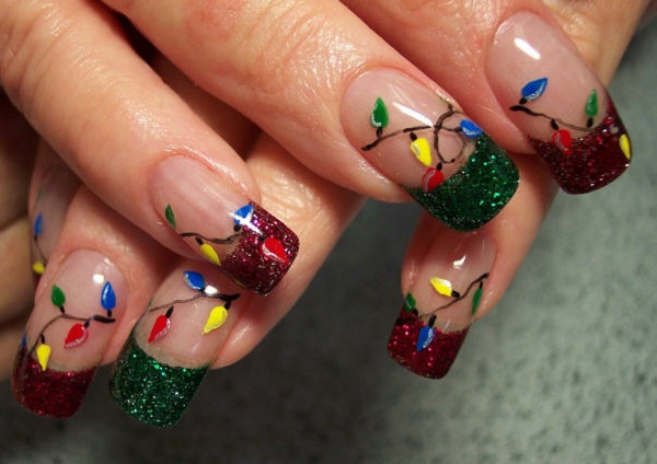 Cute Christmas Light Nails