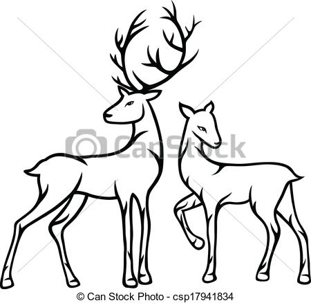 Deer Couple Clip Art