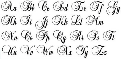 Fancy Cursive Letters Alphabet