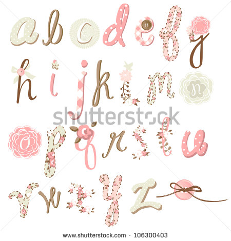 Flower Calligraphy Alphabet Fonts