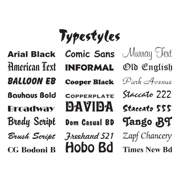 Font Styles Examples