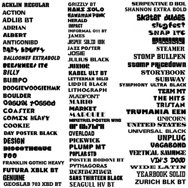 Fonts Samples Example Fonts Samples Example