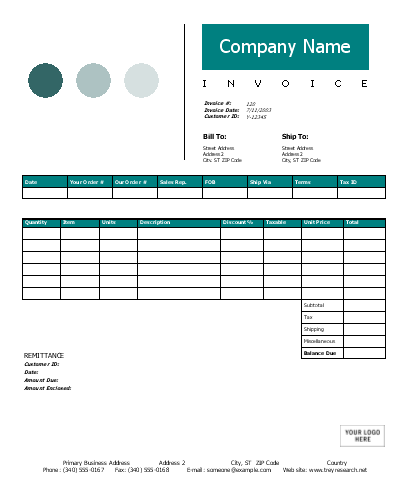 Free Invoice Design Template