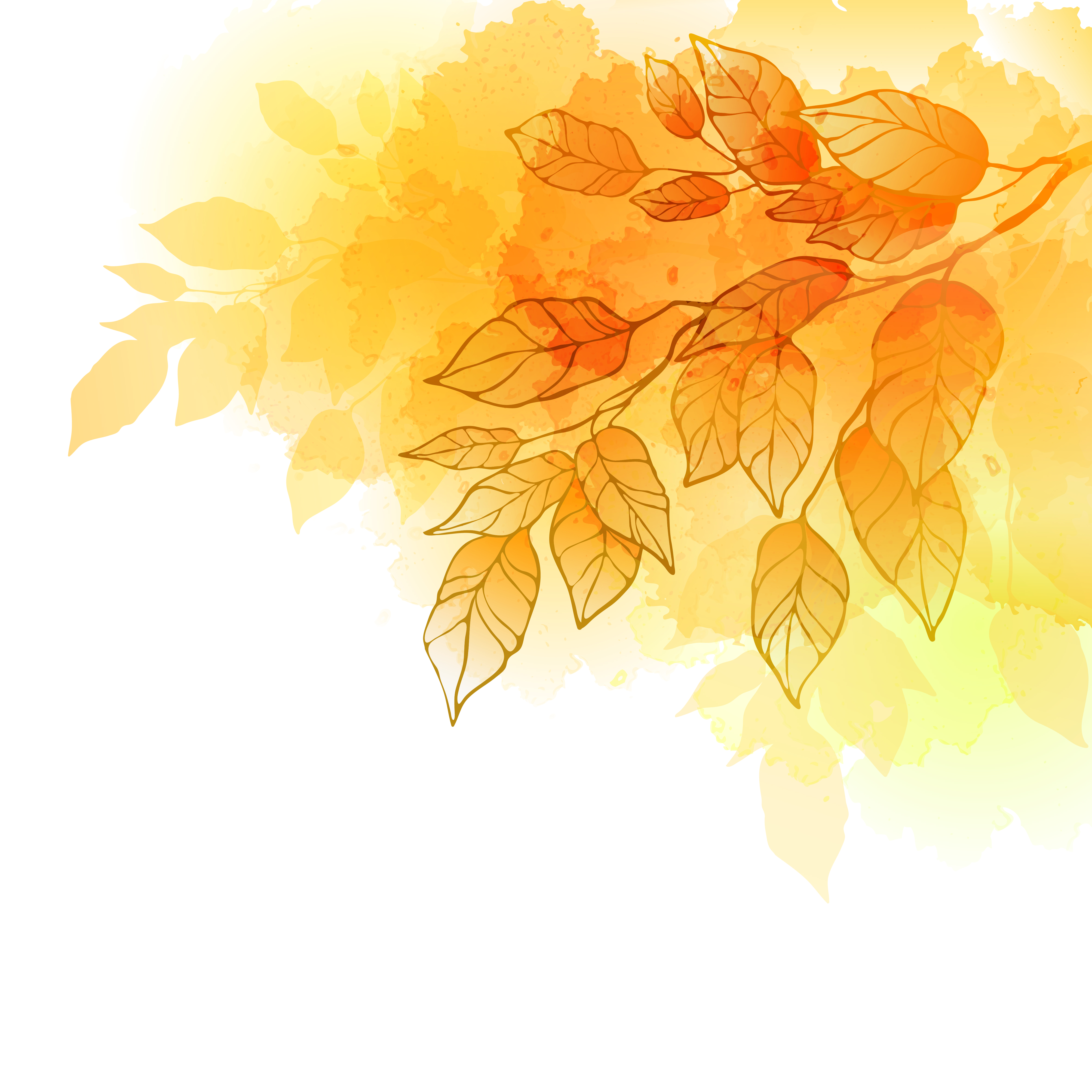 Gold Autumn Leaves Vector