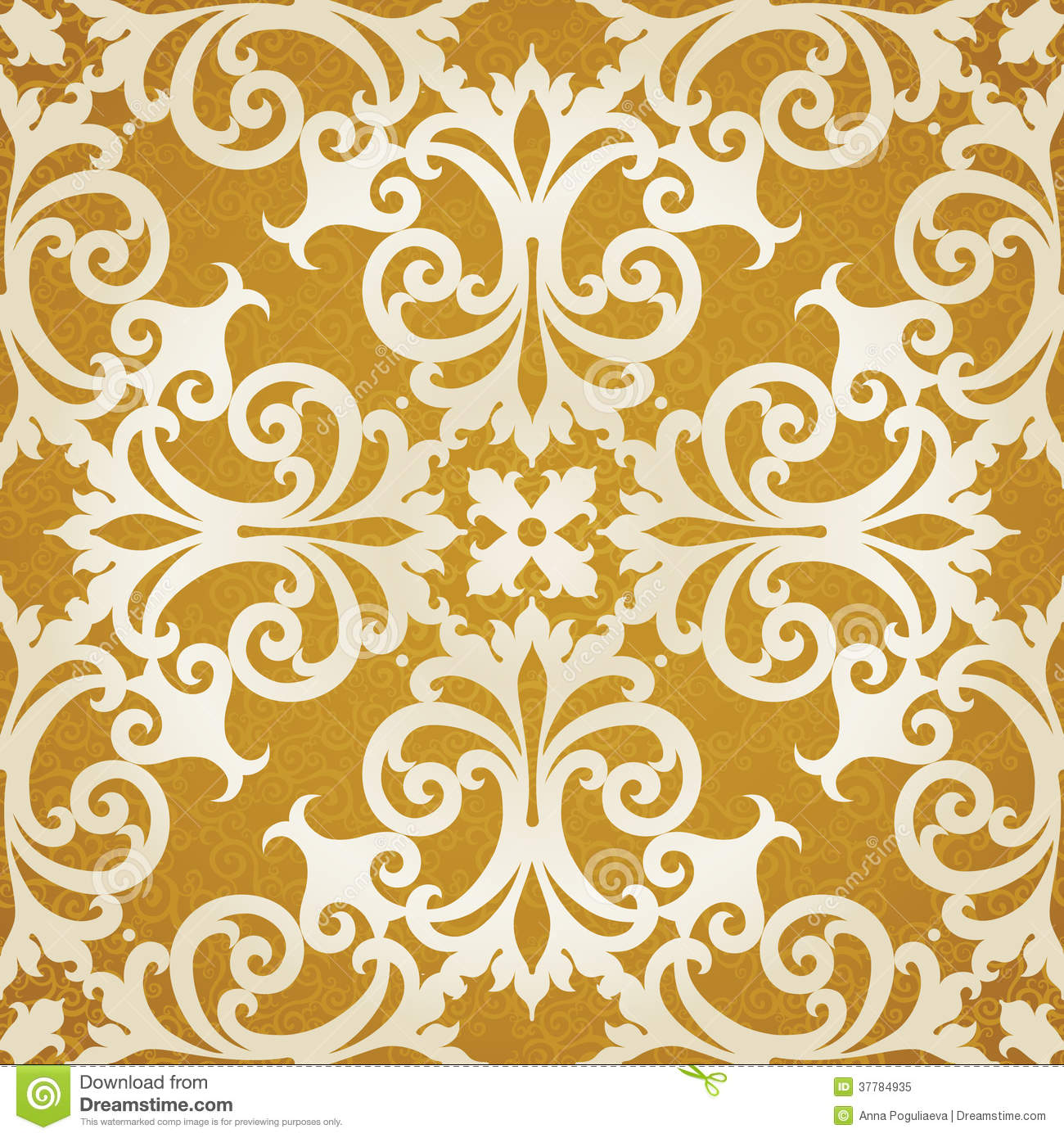 Gold Swirls Vector Patterns