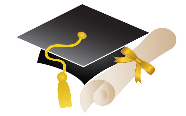 Graduation Cap and Diploma Clip Art