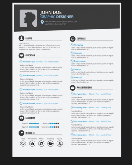 Graphic Designer Resume Template Free