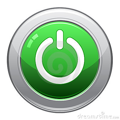 Green Power Button Icon