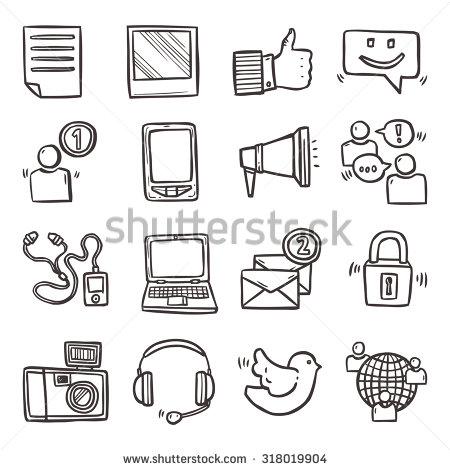 Hand Drawn Social Media Icons