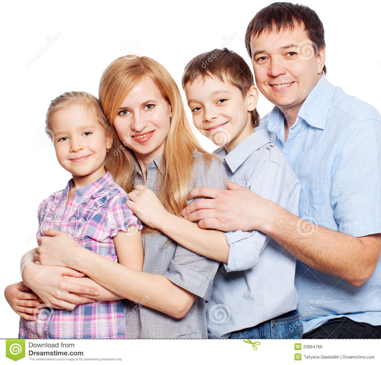 Happy Family with White Background