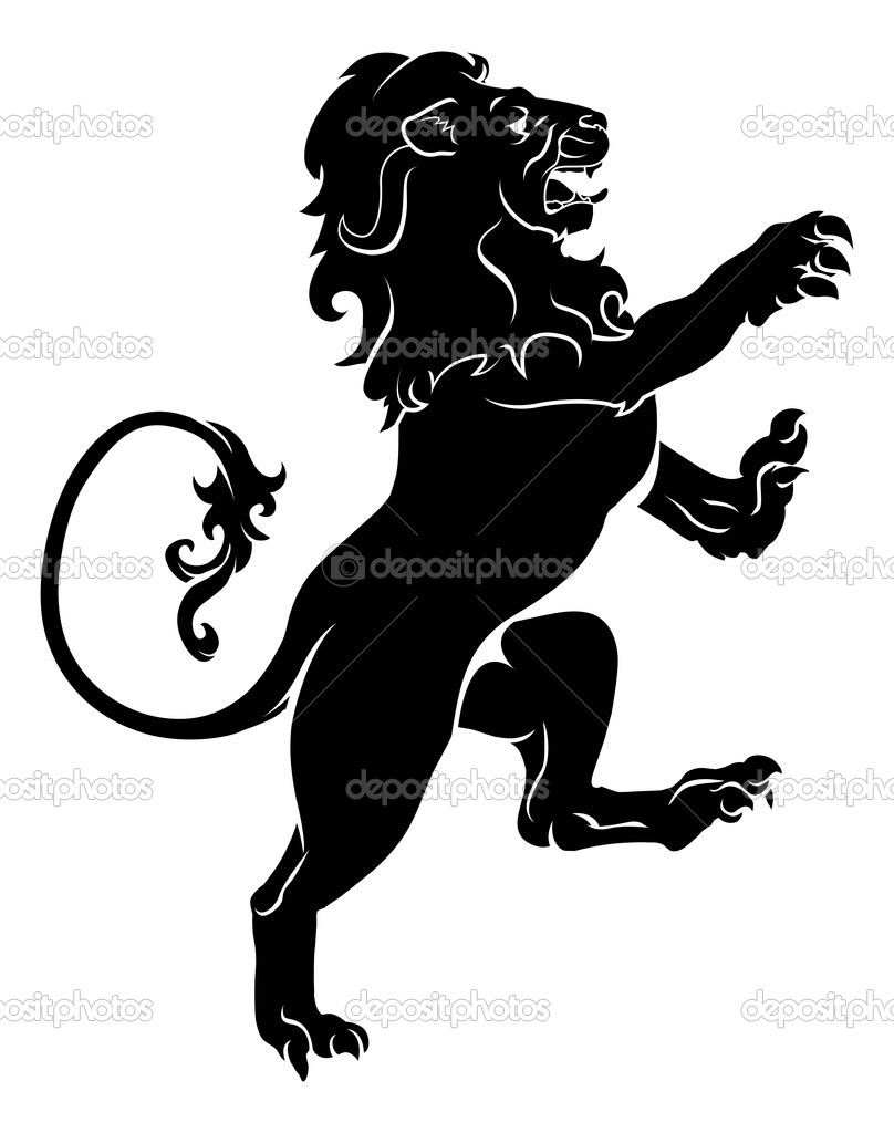 Heraldic Lion Silhouette