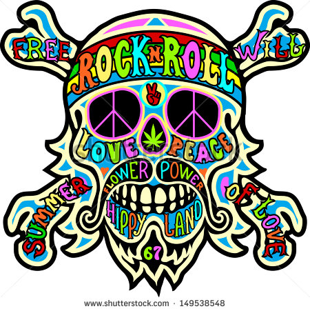 Hippie Skull Clip Art