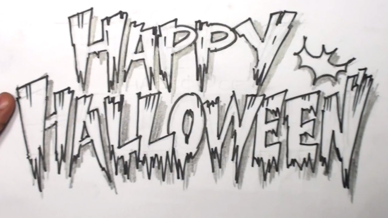 How to Draw Letters Happy Halloween