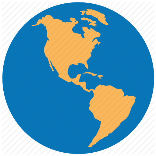 Internet Globe Icon Flat