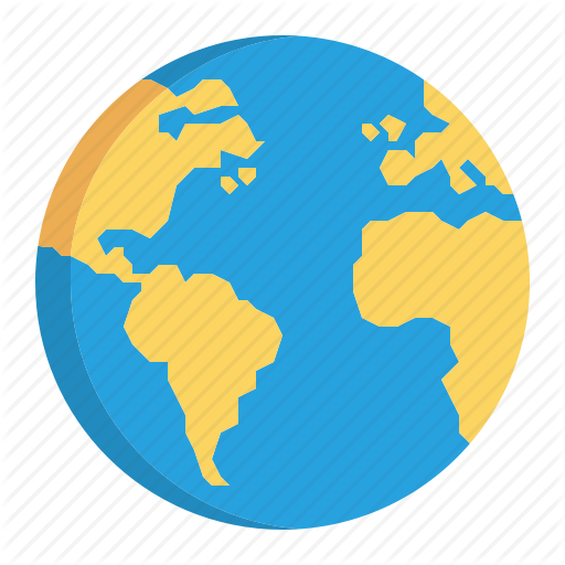 Internet Globe Icon Flat