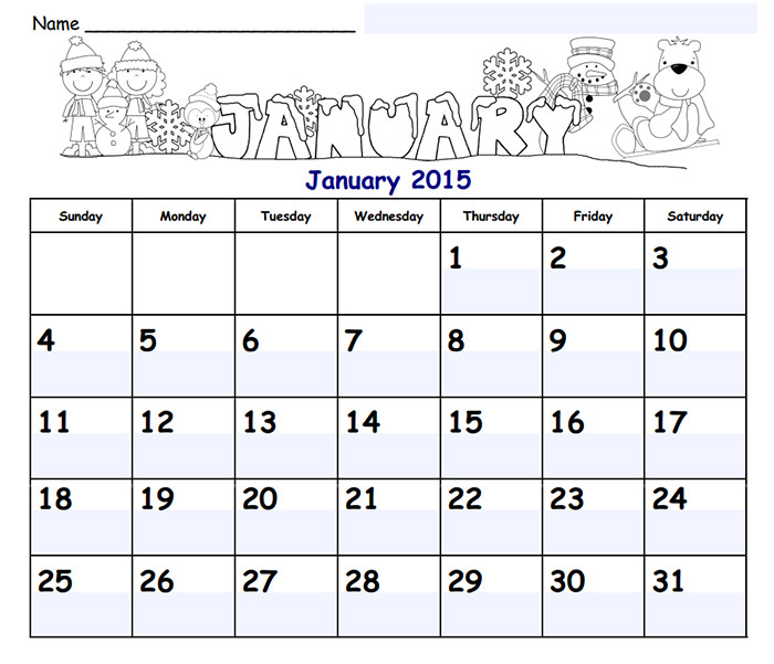 July 2015 Calendar Printable Editable Template