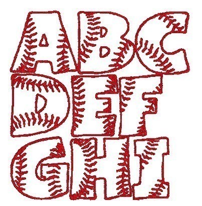 Machine Embroidery Baseball Font Machine Embroidery Baseball Font
