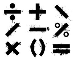 Math Symbols Clip Art Black and White