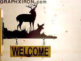 Metal Deer Welcome Sign