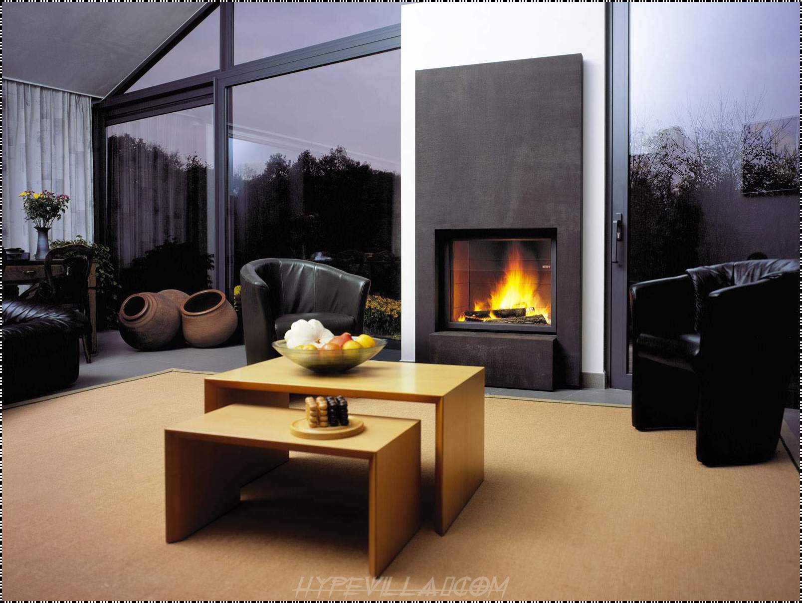 Modern Living Room with Fireplace Design Ideas