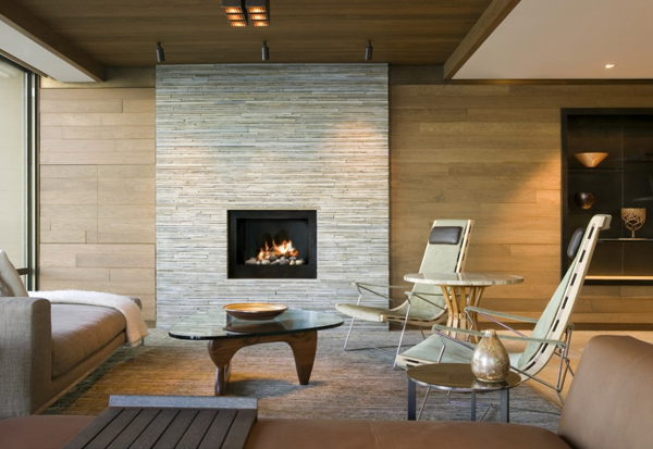 Modern Stone Fireplace Design Ideas