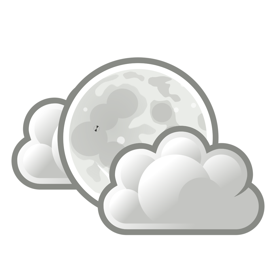 Moon and Clouds Clip Art