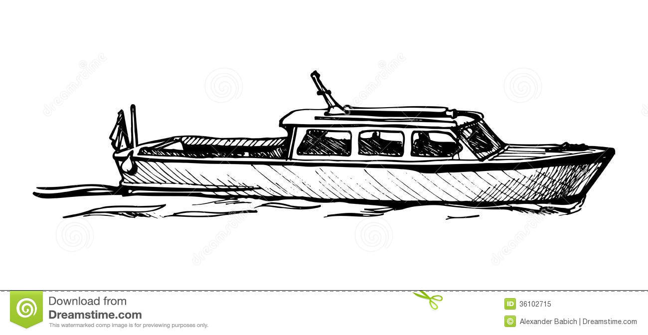 Motor Boat Drawing