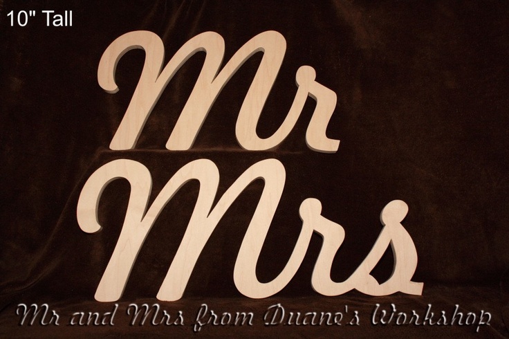 Mr. and Mrs. Wooden Letters