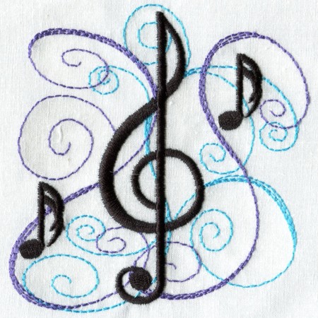 Music Notes Machine Embroidery Designs