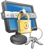 Padlock Icon and Computer