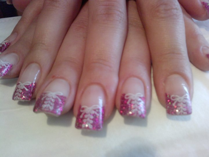 9 Pink And White Acrylic Nail Designs Images