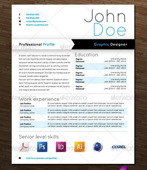 Professional Graphic Design Resumes