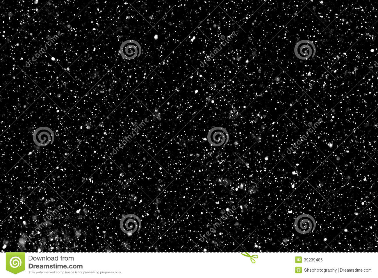 Real Snowflake Falling Snow Black