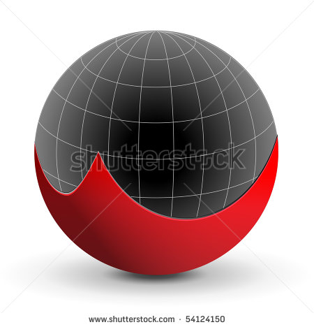 Red and Black Globe Logo
