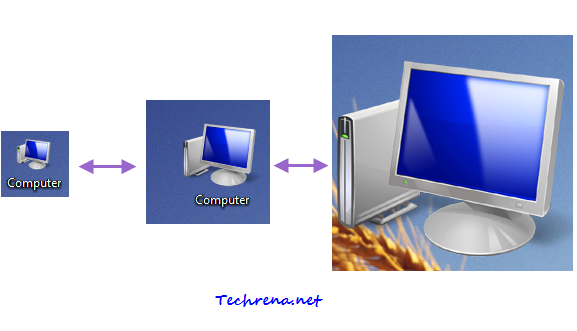 Resize Desktop Icons for Windows 7