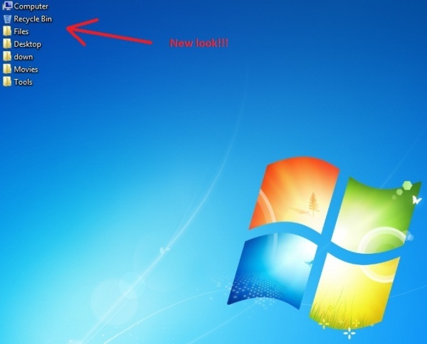 Resize Desktop Icons for Windows 7